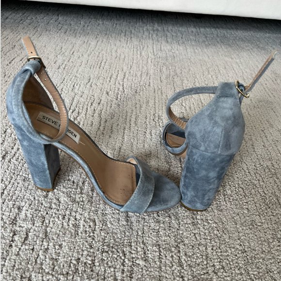 Steve Madden Blue Suede Carrson Heels - Picture 5 of 6